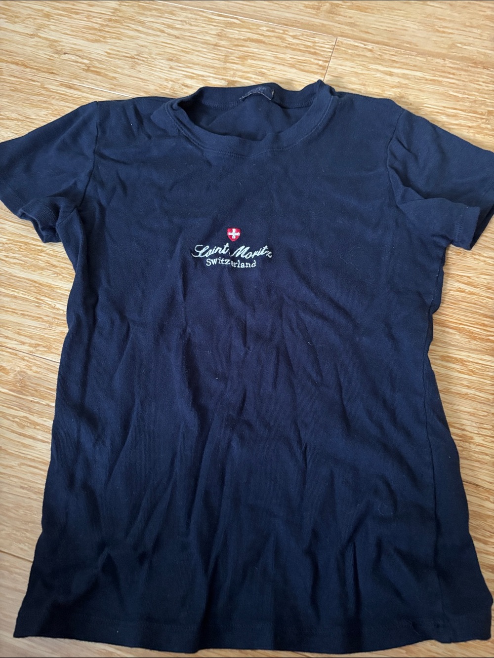 Brandy Melville Navy Short Sleeve Logo Tee